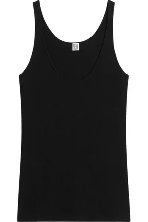 Totême Top, Dame, Sort, S, Uld, Minimalistisk Strik Tank Top