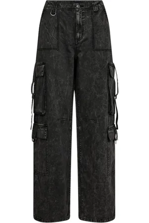 Copenhagen Muse Bukser, Dame, Sort, XS, Bomuld, Højtaljede Jeans med Syrevask
