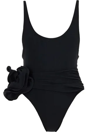 MAGDA BUTRYM Badetøj, Dame, Sort, 2XS, Uld, Floral Appliqué One-Piece Swimsuit