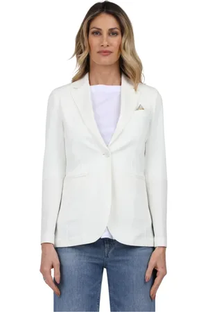 Circolo Jakke, Dame, Hvid, XS, Uld, Stilfuld Blazer
