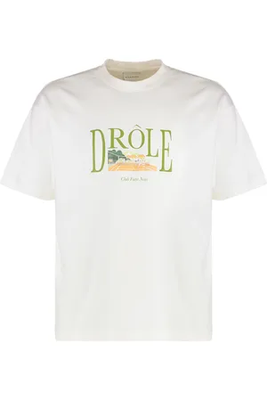 Drôle de Monsieur Top, Herre, Hvid, S, Bomuld, Tennis Court T-shirt