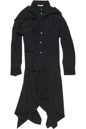 Acne Studios Kjole, Dame, Sort, XS, Lagdelt Midi Kjole