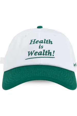Sporty & Rich Tilbehør, unisex, Hvid, ONE SIZE, Bomuld, Health Is Wealth Cap