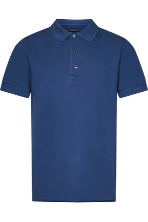 Tom Ford Top, Herre, Blå, 2XL, Uld, Blå Polo Skjorte Stilfuld Komfort