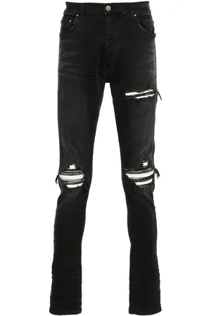 AMIRI Jeans, Herre, Sort, W30, Denim, Sort Rippet Denim Skinny Jeans