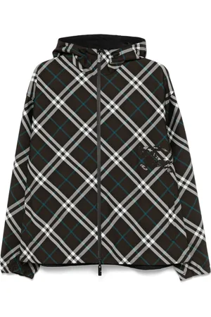 Burberry Jakke, Herre, Brun, M, Uld, Vendbar Trafford Check Jakke