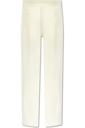 Emporio Armani Bukser, Dame, Hvid, XS, Termoisolerede Relaxed Fit Double Jersey Bukser