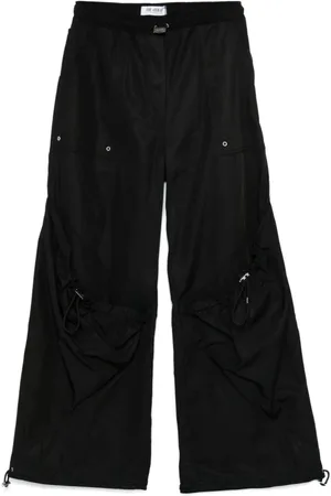 The Attico Bukser, Dame, Sort, XS, Polyester, Wide-Leg Bukser