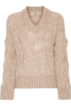 ERMANNO SCERVINO Strik, Dame, , S, Uld, V-hals kabelstrikket jumper