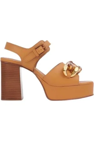 Chloé Sko, Dame, Brun, 38 1/2 EU, Læder, Coqueline Sandaler