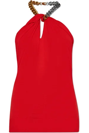 Stella McCartney Top, Dame, Rød, M, Uld, Top med kædedetalje
