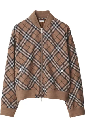 Burberry Jakke, Herre, Grå, M, Uld, Vintage Check Grå Bomberjakke