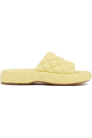 Bottega Veneta Sko, Dame, Gul, 40 EU, Læder, Quiltede lædersandaler