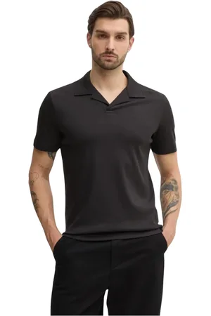 Calvin Klein Top, Herre, Sort, M, Bomuld, Sort Polo Strik Skjorte