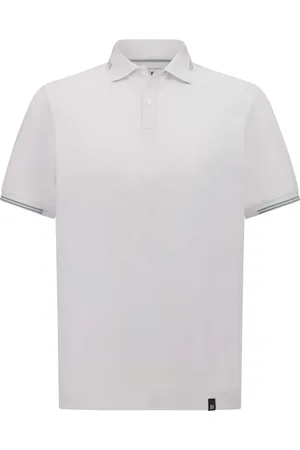 Boggi Milano Top, Herre, Hvid, M, Bomuld, Cool Jade-Fresh Piqué Polo Shirt