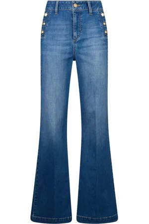 Liu Jo Jeans, Dame, Blå, 8XL, Bomuld, Højtaljede Flare Jeans Blå Stjerner