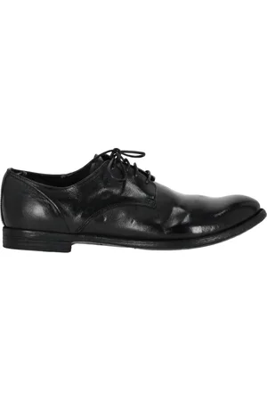 Officine creative Sko, Herre, Sort, 41 1/2 EU, Læder, Sorte flade sko Derby Arc
