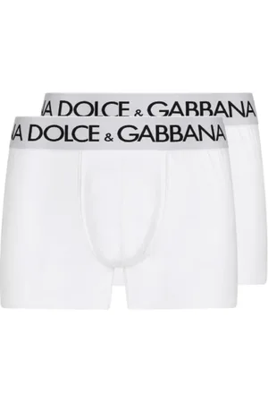 Dolce & Gabbana Undertøj, Herre, Hvid, L, Bomuld, Logo Print Bomuld Boxers Sæt