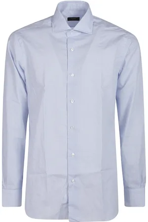 BARBA Skjorte, Herre, Blå, 2XL, Uld, Stilfuld langærmet skjorte
