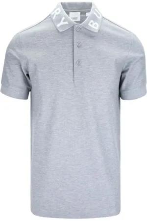 Burberry Top, Herre, Grå, M, Bomuld, Basic Grå Polo Shirt med Logo