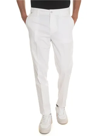 HUGO BOSS Bukser, Herre, Hvid, L, Bomuld, Klassiske Chino Bukser med Logo Detalje