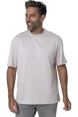 ELEVENTY Top, Herre, Hvid, M, Bomuld, Beige Rundhalset Kortærmet T-shirt