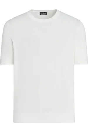 Ermenegildo Zegna Top, Herre, Hvid, M, Bomuld, Klassisk Bomuld T-Shirt