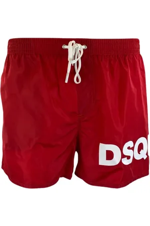 Dsquared2 Badetøj, Herre, Rød, 2XL, Polyester, Røde Logo Badeshorts