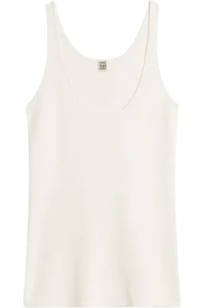 Totême Top, Dame, Hvid, M, Uld, Minimalistisk Strik Tank Top