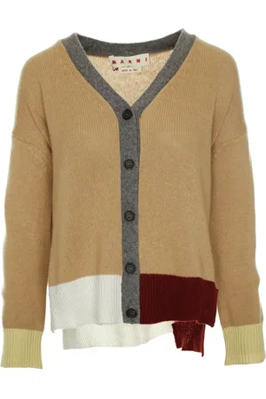 Marni Strik, Dame, , L, Cashmere, Colorblock Cashmere Cardigan med V-hals