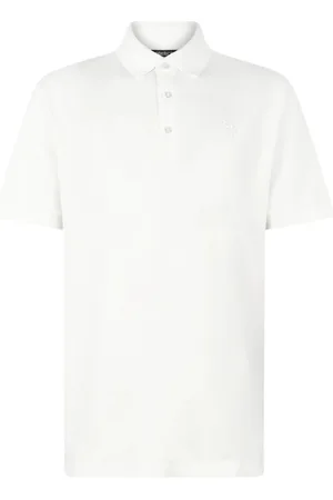 Roberto Cavalli Top, Herre, Hvid, S, Bomuld, Monogram Logo Broderet Bomuld Polo Skjorte