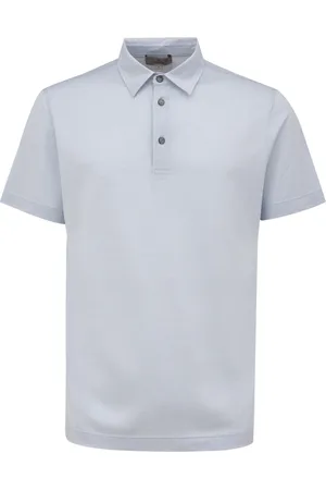 CANALI Top, Herre, Blå, L, Bomuld, Kortærmet poloshirt