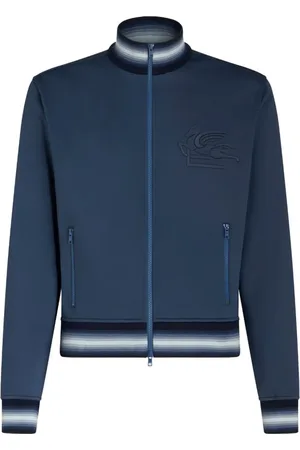 Etro Sweathshirts & Hoodies, Herre, Blå, XL, Bomuld, Gradient Zip Sweater