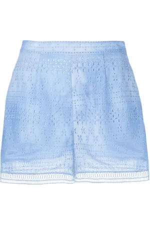 ERMANNO SCERVINO Shorts, Dame, Blå, S, Bomuld, Blå Bomulds Broderie Anglaise Shorts