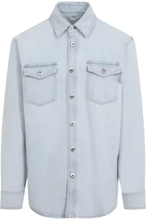 Bottega Veneta Skjorte, Herre, Blå, M, Denim, Lyseblå Denim Skjorte