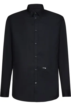Dsquared2 Skjorte, Herre, Sort, L, Bomuld, Sort Stretch Poplin Skjorte