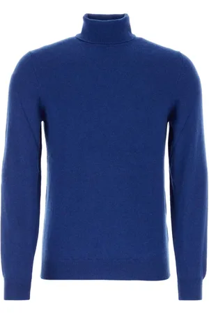 FEDELI Strik, Herre, Blå, S, Cashmere, Blå Cashmere Rullekrave