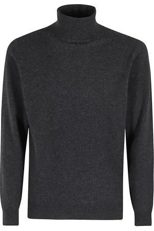 FILIPPO DE LAURENTIIS Strik, Herre, Grå, M, Uld, Luksus Cashmere Uldtrøje