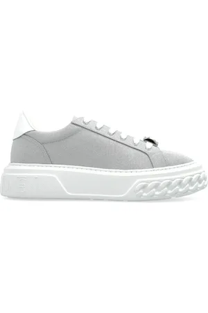Casadei Sko, Dame, Grå, 39 EU, Læder, Sneakers med glitrende glimmer