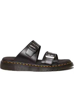 Dr. Martens Sko, Herre, Sort, 44 EU, Læder, Josef Læder Slide Sandaler med Spænde