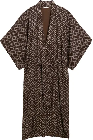 By Malene Birger Bluser & Skjorter, Dame, Brun, M, Elegant Kimono-inspireret kjole