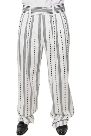 Dolce & Gabbana Bukser, Herre, Hvid, L, Hvide Formelle Straight Leg Bukser