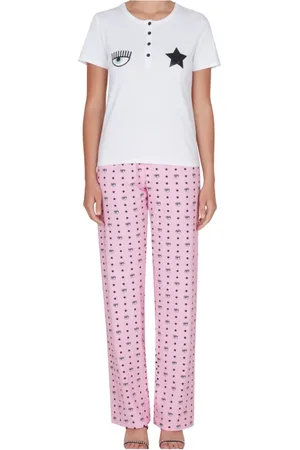 Chiara Ferragni Nightwear & Lounge, Dame, Hvid, M, Bomuld, Lange Pyjamas