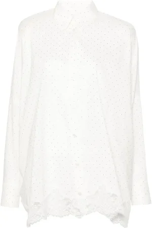 ERMANNO SCERVINO Bluser & Skjorter, Dame, Hvid, M, Bomuld, Hvid Bomuldsblandingsskjorte