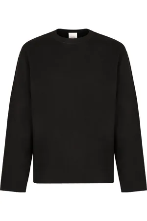 Calvin Klein Top, Herre, Sort, M, Polyester, Ribstrikket sweater med rund hals og sideslidser