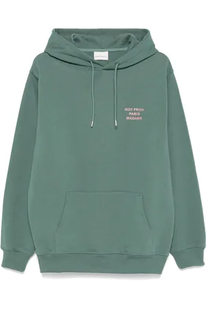 Drôle de Monsieur Sweathshirts & Hoodies, Herre, Grøn, S, Bomuld, Slogan Hættetrøje