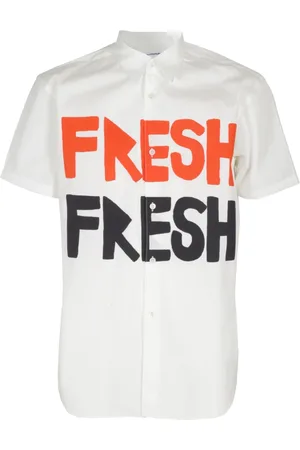Comme des Garçons Skjorte, Herre, Hvid, L, Uld, Stilfuld vævet skjorte