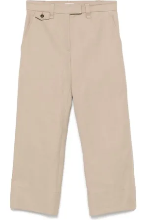 Brunello Cucinelli Bukser, Dame, , 2XS, Bomuld, Cropped bomulds- og linnedbukser