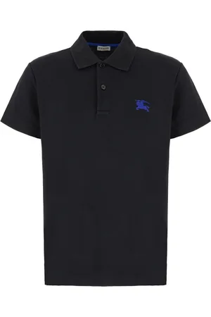 Burberry Top, Herre, Sort, M, Bomuld, Logo Broderet Kortærmet Polo Shirt