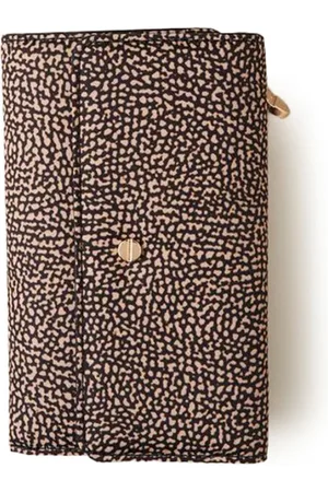 Borbonese Tilbehør, Dame, Sort, ONE SIZE, Tyl, Medium Wallet med Styliseret Skrue Lukning